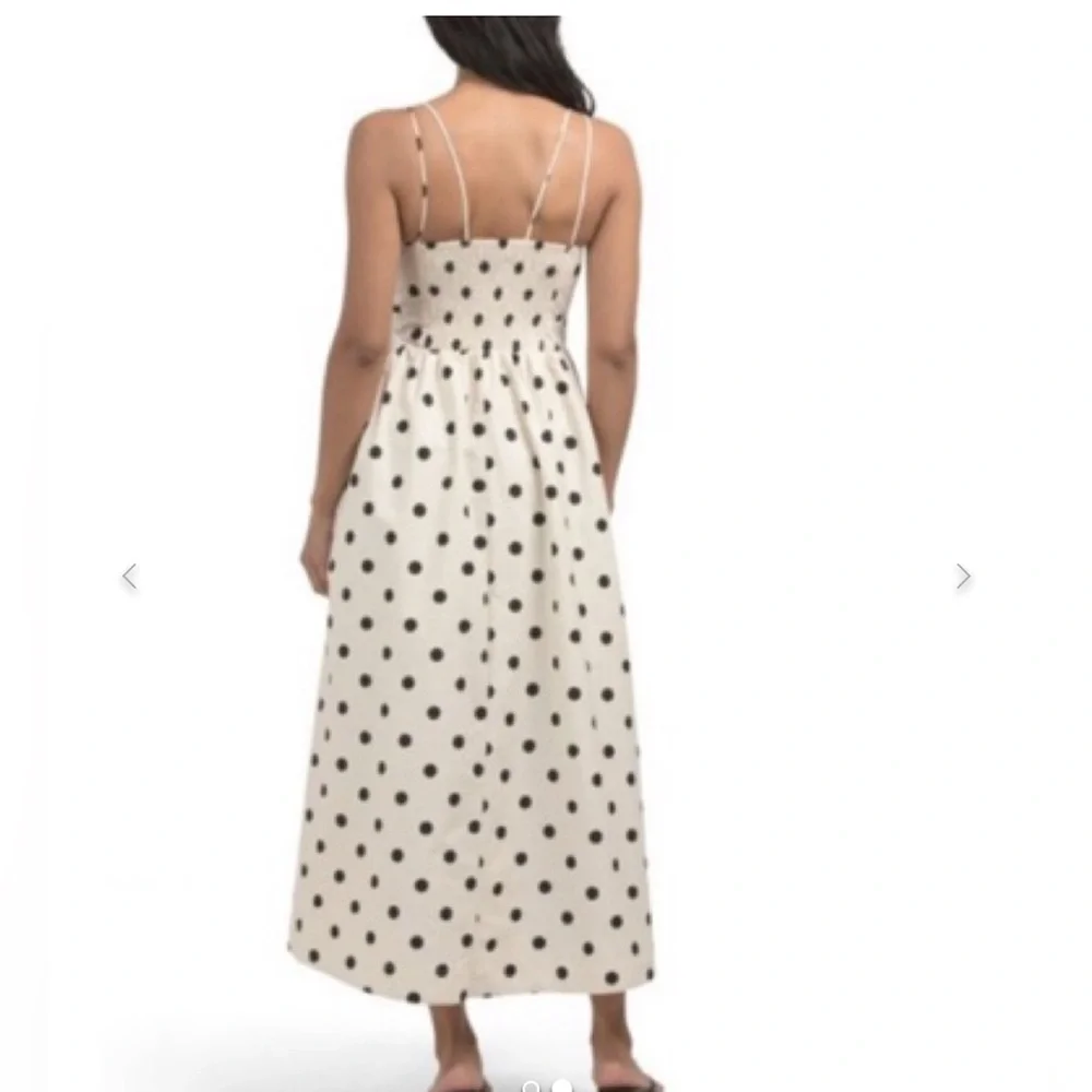 En Saison Polka Dot Tie Strap Midi Dress size XS - Picture 2 of 6